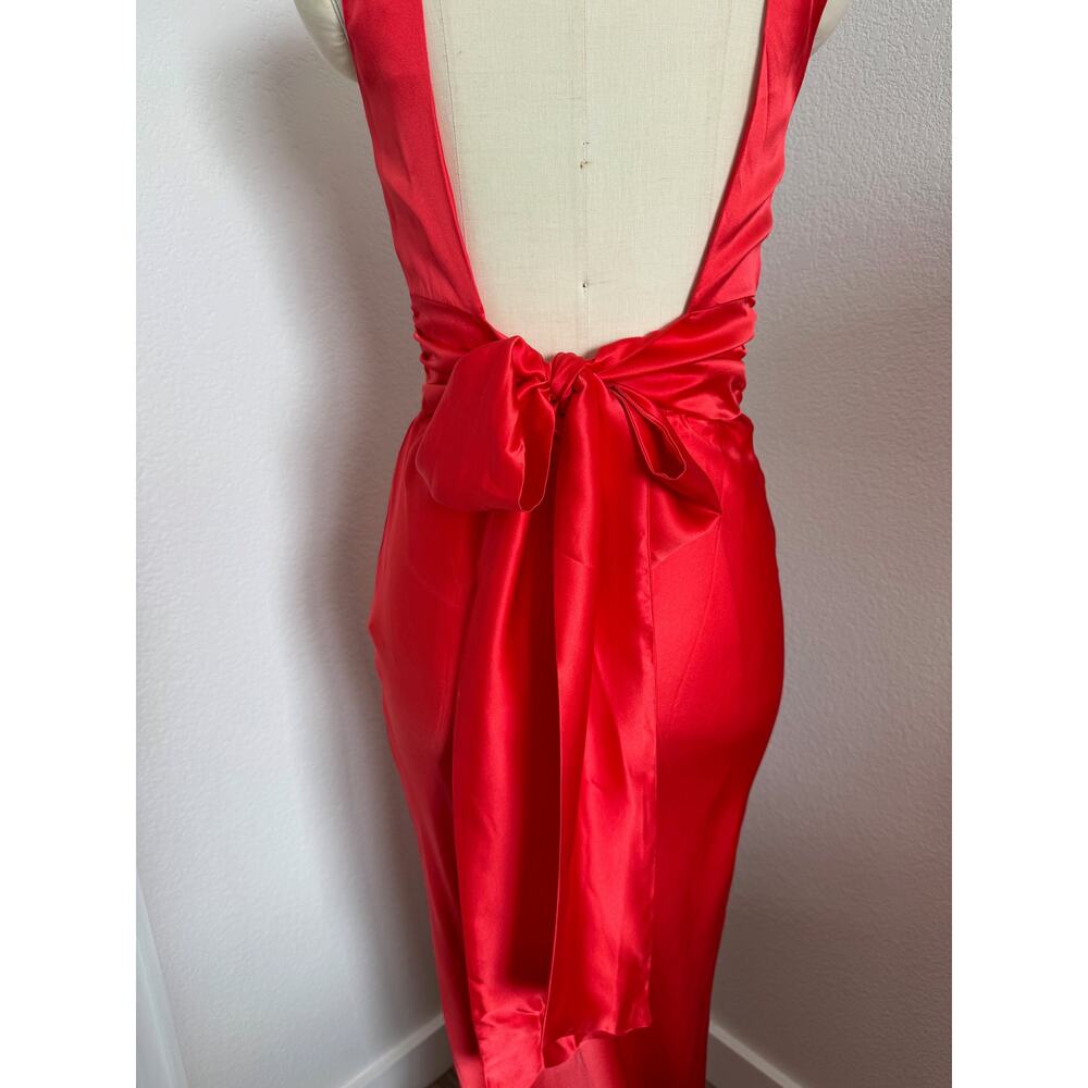 Amanda Uprichard Red Silk Satin "Rosemary" Gown Size XS Formal Evening - Picture 9 of 10